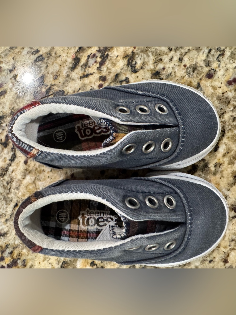 Kids Grey Slip-On Canvas Shoes